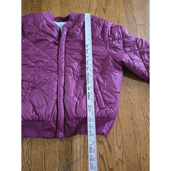 Offline By Aerie Magenta Sherpa Lined Button Up Puffer Coat Size Large - Picture 10 of 10